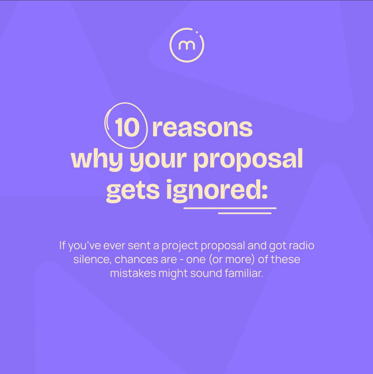 Why proposals get ignored